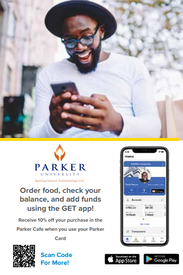 Download the GET app now to order food, check your balance(s) and more!